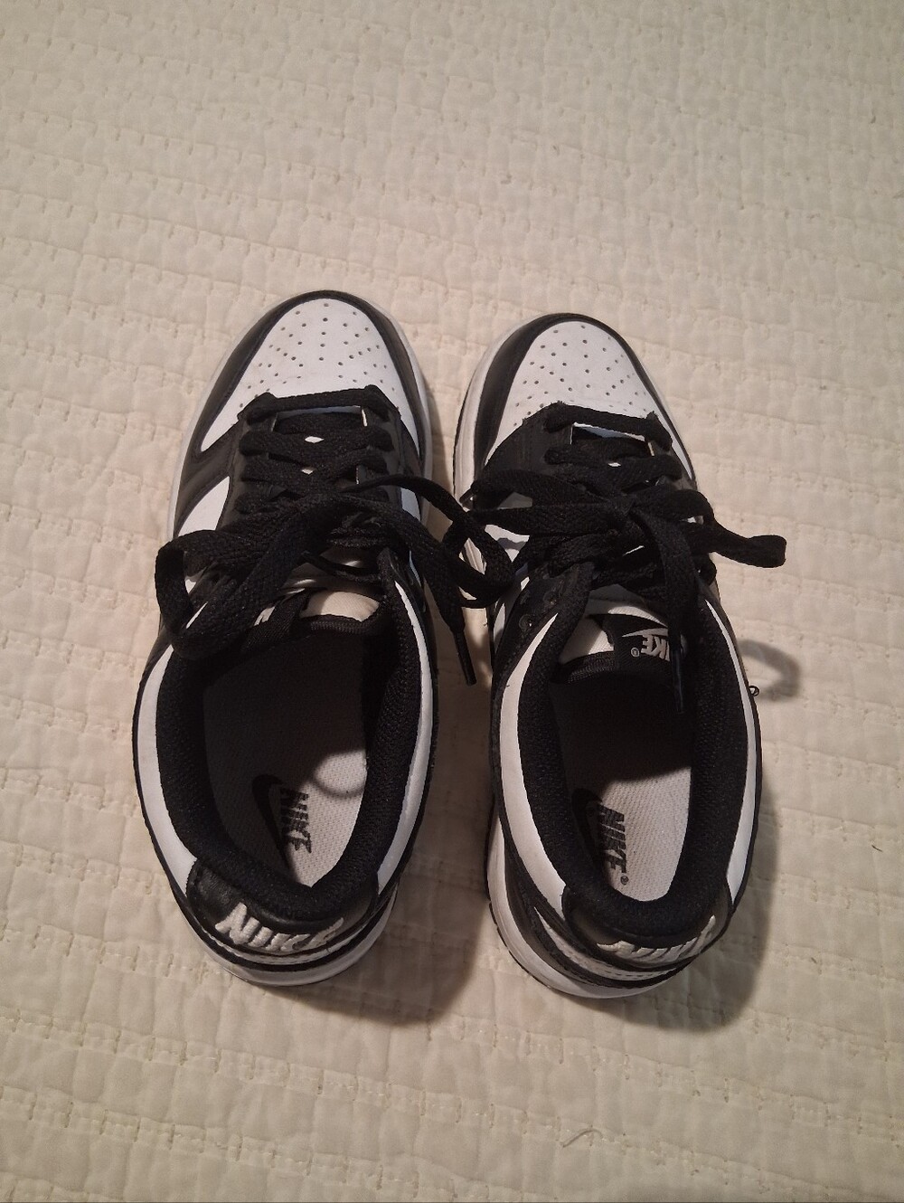 Nike Kids Black and White Classic Low-Top Sneakers